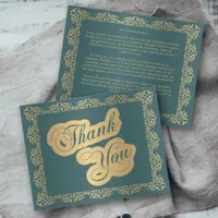 Vintage Thank You Blue and Gold card