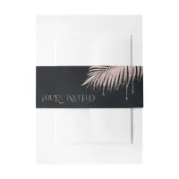 Jewel Palm Leaf You're Invited Rose Gold ID830 Invitation Belly Band