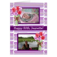 Purple Watercolor Birthday Now and Then Photos