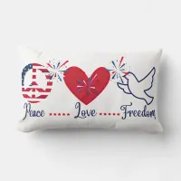 Peace Love Freedom Lumbar Pillow