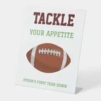 Football First Year Down 1st birthday Pedestal Sign