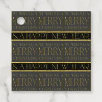 Black Gold Christmas Pattern#35b ID1009 Favor Tags