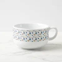 Sand and Blue Beach Color Dots Soup Mug