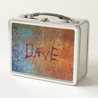 Rusty, Verdigris, Grunge Steampunk Personalized  Metal Lunch Box