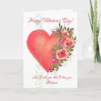 Red Heart with Flowers Valentine's Day Card