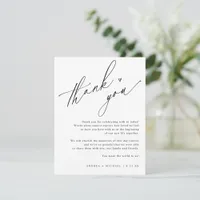 Simple Modern Wedding Hand Drawn Heart Thank You Card