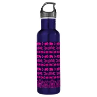 Cute Colorful Indian Elephants Pattern Stainless Steel Water Bottle