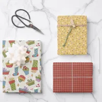 Cute, Colorful Christmas Gifts Design Wrapping Paper Sheets