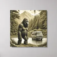 Vintage Bigfoot and RV Camper Canvas Print