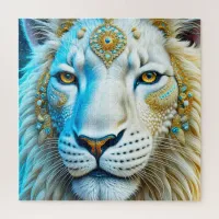 Majestic White and Gold Lion   Jigsaw Puzzle