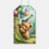 Cartoon Baby Bear Cub Personalized Birthday Gift Tags