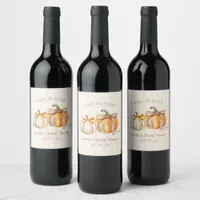 "Fall in Love" Rustic Autumn Cute Bridal Shower Wine Label