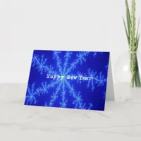 Abstract Snowflake, Happy New Year Holiday Card