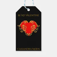 Bold Romantic Valentine Red Goth Heart Gift Tags