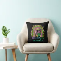 Rainbow Mardi Gras Throw Pillow