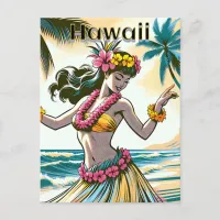 Aloha | Hawaii Hula Dancer on the Beach Postcard