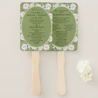 Elegant Floral Embrace Wedding Program Hand Fan