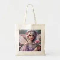 Beautiful June Fairy in Roses Tote Bag