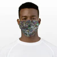 silver foil iridescent metallic style facemask adult cloth face mask