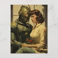 Retro Sexy Scifi Novel Cover Postcard