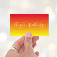 Bright Red and Yellow Ombre Business Card