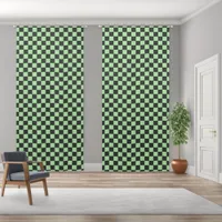 Simple Black and Light Green Check | Blackout Curtains