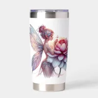 Fairy Holding an Over-sized Flower Personalized Insulated Tumbler