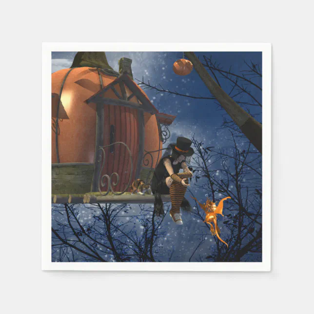 Cute Halloween Creature Encounter Napkins