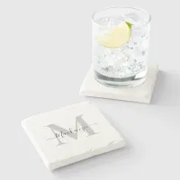 Personalize Monogram Initial Name Stone Coaster