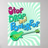 Stop, Drop and Powerpop Music Slogan Fun Poster