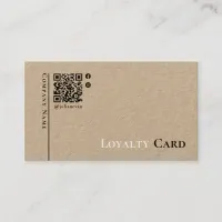 Rustic QR code Kraft Loyalty Card