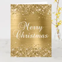 Glittery Gold Foil Big Merry Christmas Card