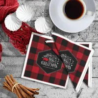 Wild Wonderful Christmas Red Buffalo Plaid ID604 Napkins