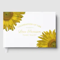 Yellow Sunflowers Celebration of Life Foil Guest Book