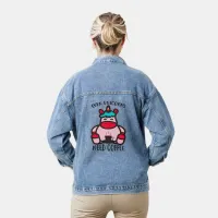 Even Unicorns Need Coffee Fun Pink Unicorn Womens Denim Jacket