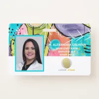 Colorful Photo Logo Doctor Nurse Hospital Staff ID Badge