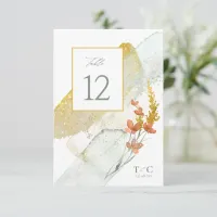 Wildflower Wedding Watercolor Table No. Gold ID95 Invitation