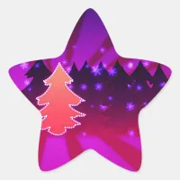 Christmas Trees Shades of Purple Star Sticker