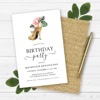 Budget Gold Glitter Floral Heels Birthday Party