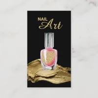 *~* Gold Glitter Strokes Nail Art Polish Bottle Business Card