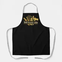 Monogram 14k Gold Beauty Salon Tools Stylist Black Apron