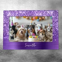 Glittery Amethyst Purple Glam Name Magnetic Frame