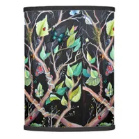 Leaves and butterflies painting lamp shade