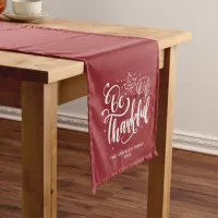 Be Thankful Personalized Family Thanksgiving Short Short Table Runner