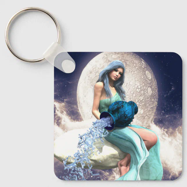 Aquarius – Woman Pouring Water From a Jug Keychain