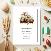 Watercolor Italian Destination Wedding Invitation