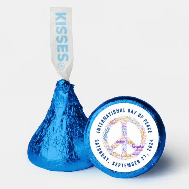 World Peace Day Peace Sign Word Cloud Hershey®'s Kisses®