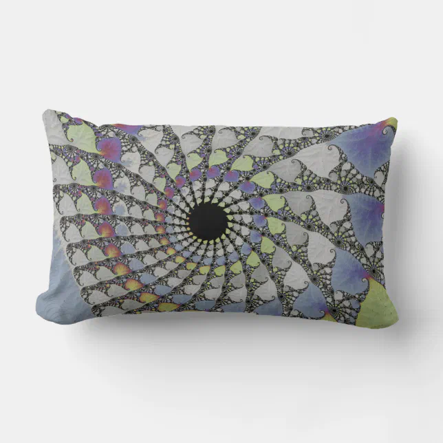 Plant texture fractal lumbar pillow