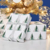 Minimalist Watercolor Christmas Tree Wrapping Paper