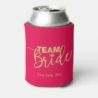 Gold Glitter Team Bride Bachelorette Favors Can Cooler